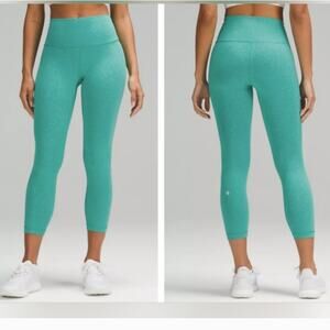 NWT Lululemon Wunder Train HR Crop Pant Legging 23" In Blaze Maldives Sz 2
